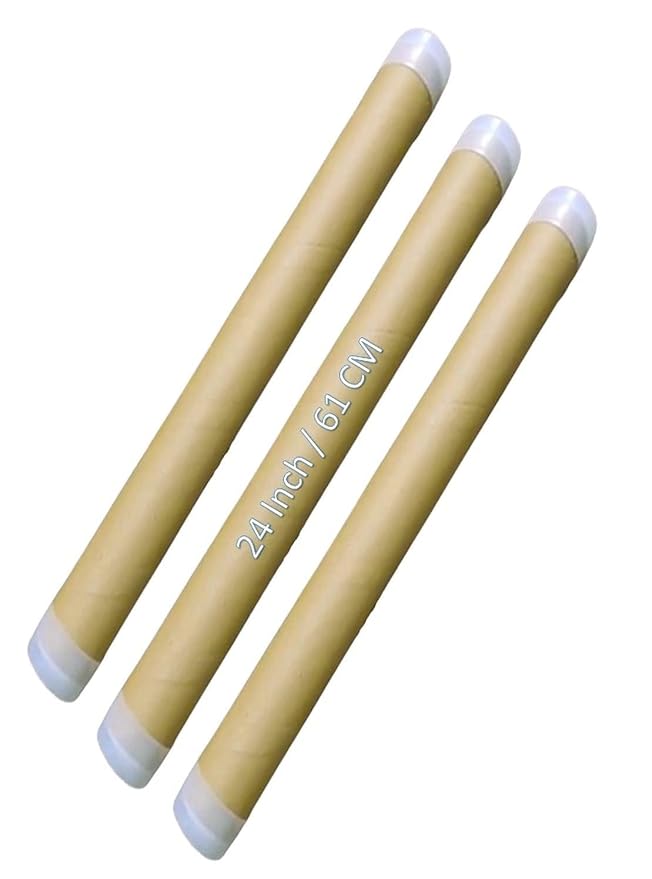 Cardboard Mailing Tubes with Caps, 61 cm Length, 2 Inch Diameter, Kraft Paper, for Poster, Artwork, Document, 2 feet tube light and Map Shipping